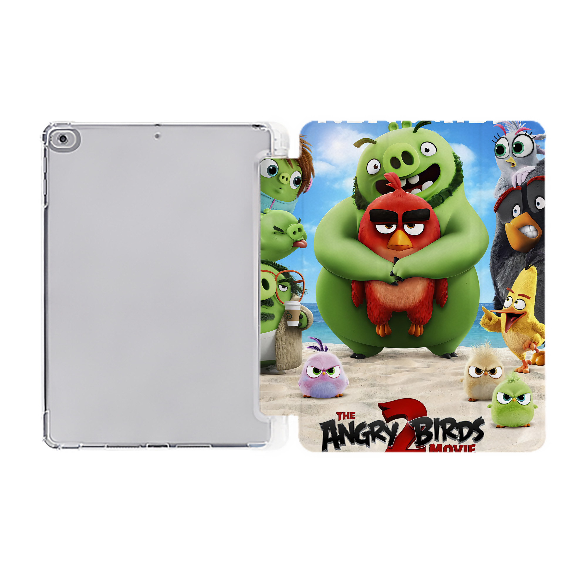 （画像用） Angry Birds アングリーバード IPad ケース ペン収納付き 三つ折りスタンド PUレザー×シリコン 対応機種9.5/10.5/10.9インチ